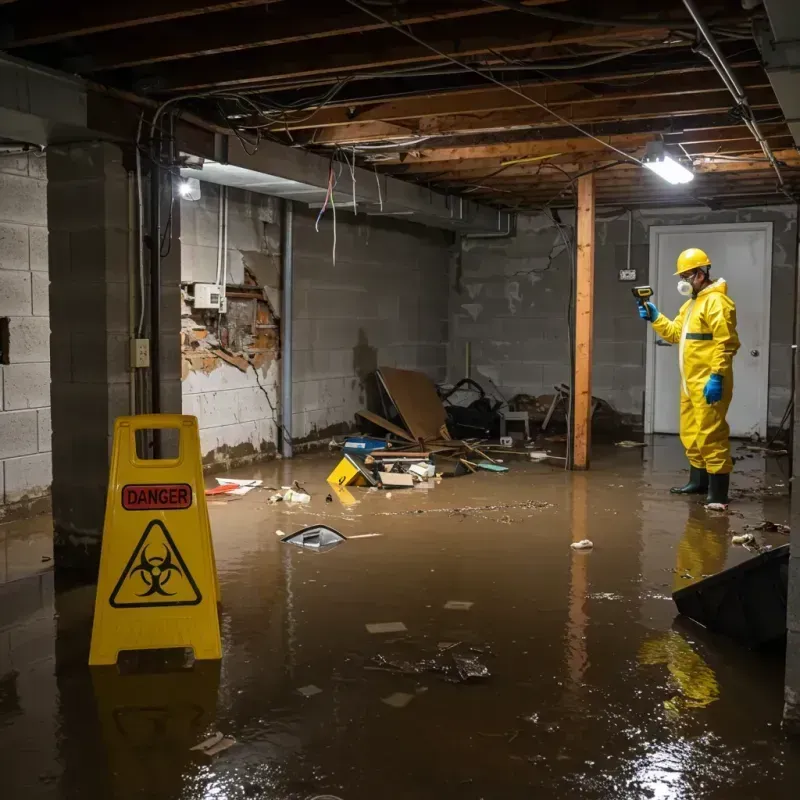 Flooded Basement Electrical Hazard in Farmington, CT Property