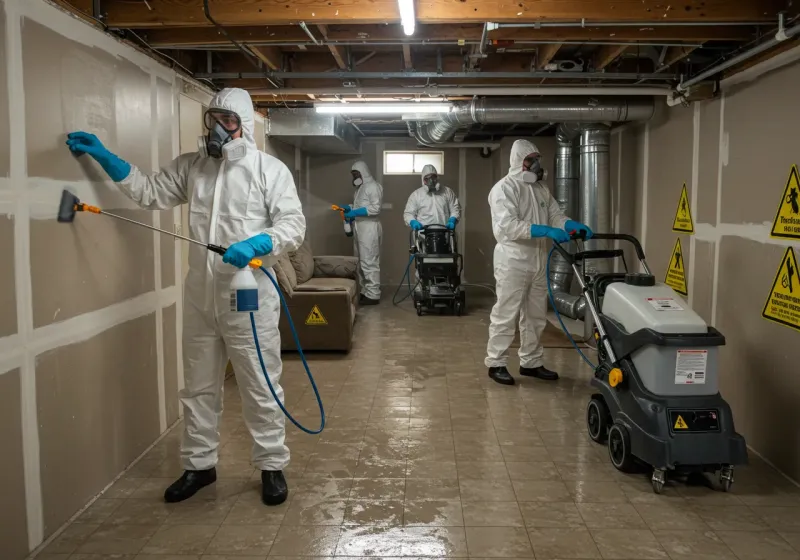 Basement Moisture Removal and Structural Drying process in Farmington, CT